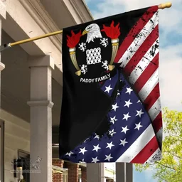 American Paddy Coat of Arms on American Flag U.S. Flag Garden Flag/ House Flag