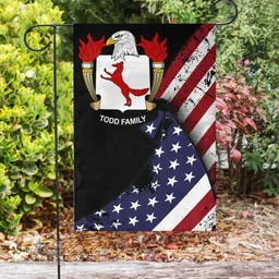 American Todd Coat of Arms on American Flag U.S. Flag Garden Flag/ House Flag