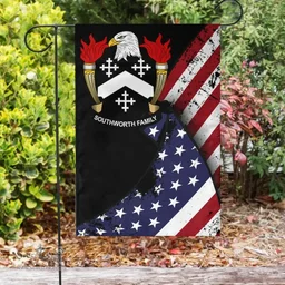American Southworth Coat of Arms on American Flag U.S. Flag Garden Flag/ House Flag