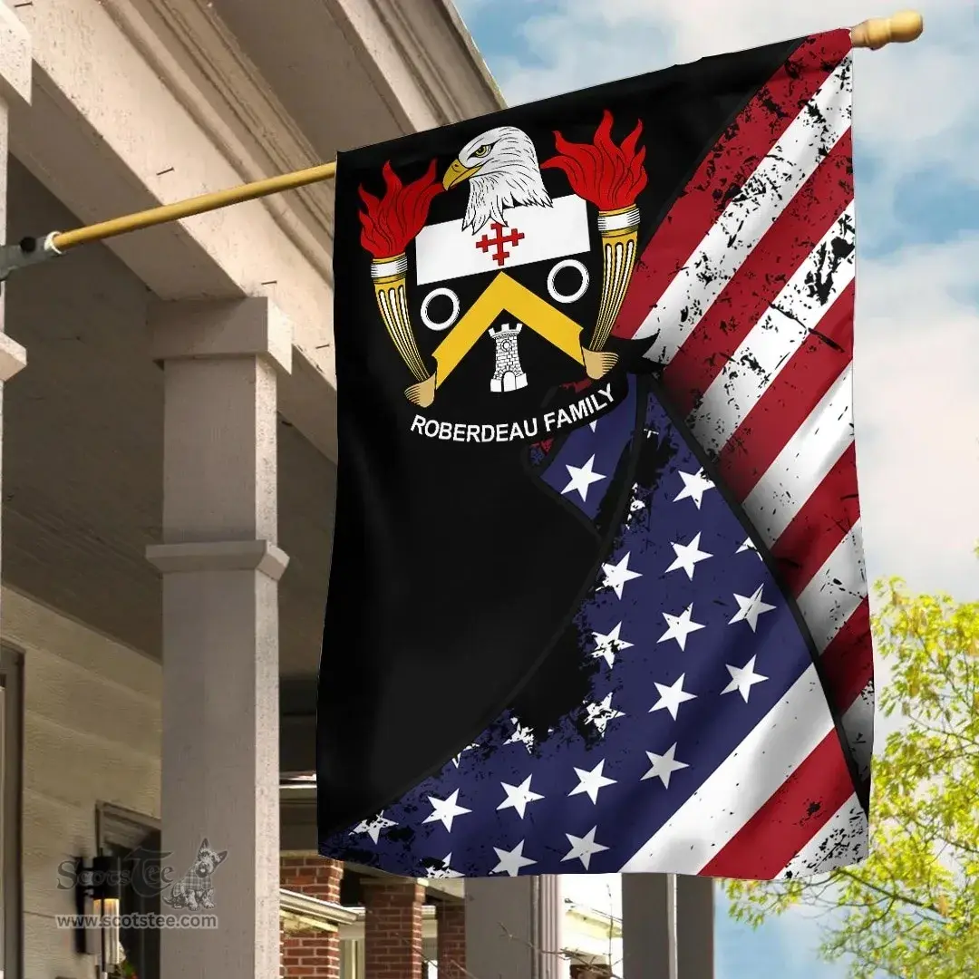 American Roberdeau Coat of Arms on American Flag U.S. Flag Garden Flag/ House Flag