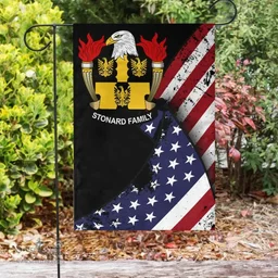 American Stonard Coat of Arms on American Flag U.S. Flag Garden Flag/ House Flag