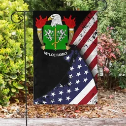 American Tayloe Coat of Arms on American Flag U.S. Flag Garden Flag/ House Flag