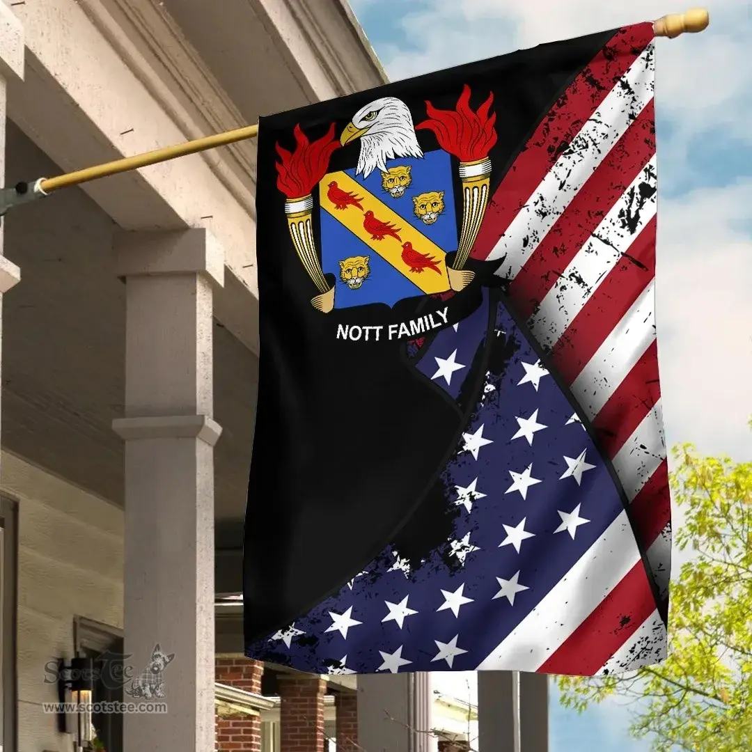 American Nott Coat of Arms on American Flag U.S. Flag Garden Flag/ House Flag