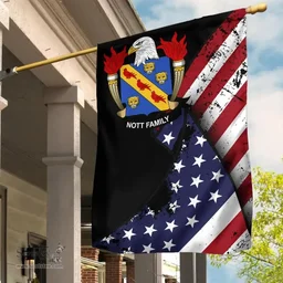 American Nott Coat of Arms on American Flag U.S. Flag Garden Flag/ House Flag