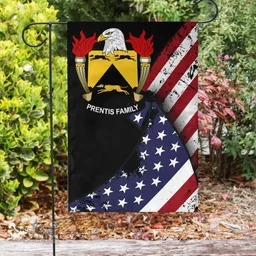 American Prentis Coat of Arms on American Flag U.S. Flag Garden Flag/ House Flag