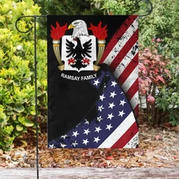 American Ramsay Coat of Arms on American Flag U.S. Flag Garden Flag/ House Flag