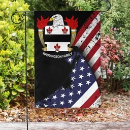 American Waddington Coat of Arms on American Flag U.S. Flag Garden Flag/ House Flag