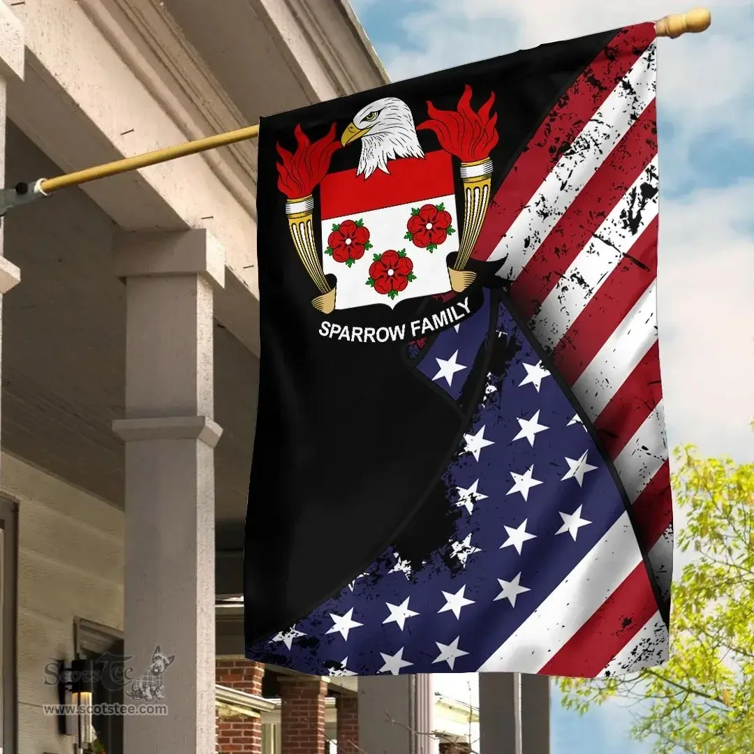 American Sparrow Coat of Arms on American Flag U.S. Flag Garden Flag/ House Flag