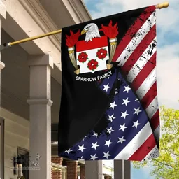 American Sparrow Coat of Arms on American Flag U.S. Flag Garden Flag/ House Flag