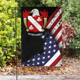 American Peter Coat of Arms on American Flag U.S. Flag Garden Flag/ House Flag