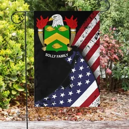 American Solly Coat of Arms on American Flag U.S. Flag Garden Flag/ House Flag