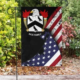 American Rice Coat of Arms on American Flag U.S. Flag Garden Flag/ House Flag