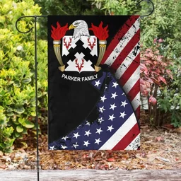 American Parker Coat of Arms on American Flag U.S. Flag Garden Flag/ House Flag