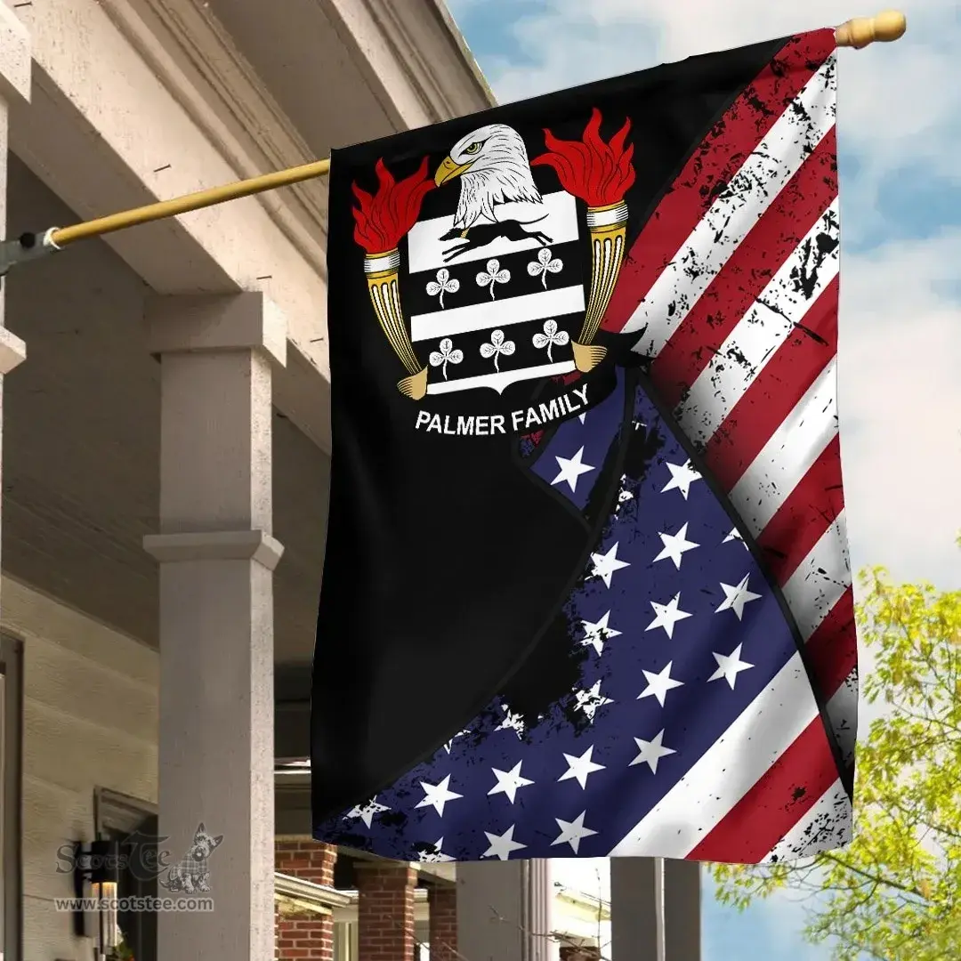 American Palmer Coat of Arms on American Flag U.S. Flag Garden Flag/ House Flag