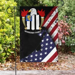 American Newberry Coat of Arms on American Flag U.S. Flag Garden Flag/ House Flag