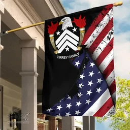 American Tirrey Coat of Arms on American Flag U.S. Flag Garden Flag/ House Flag