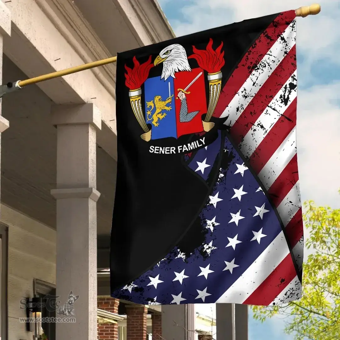 American Sener Coat of Arms on American Flag U.S. Flag Garden Flag/ House Flag