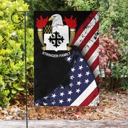 American Stringer Coat of Arms on American Flag U.S. Flag Garden Flag/ House Flag
