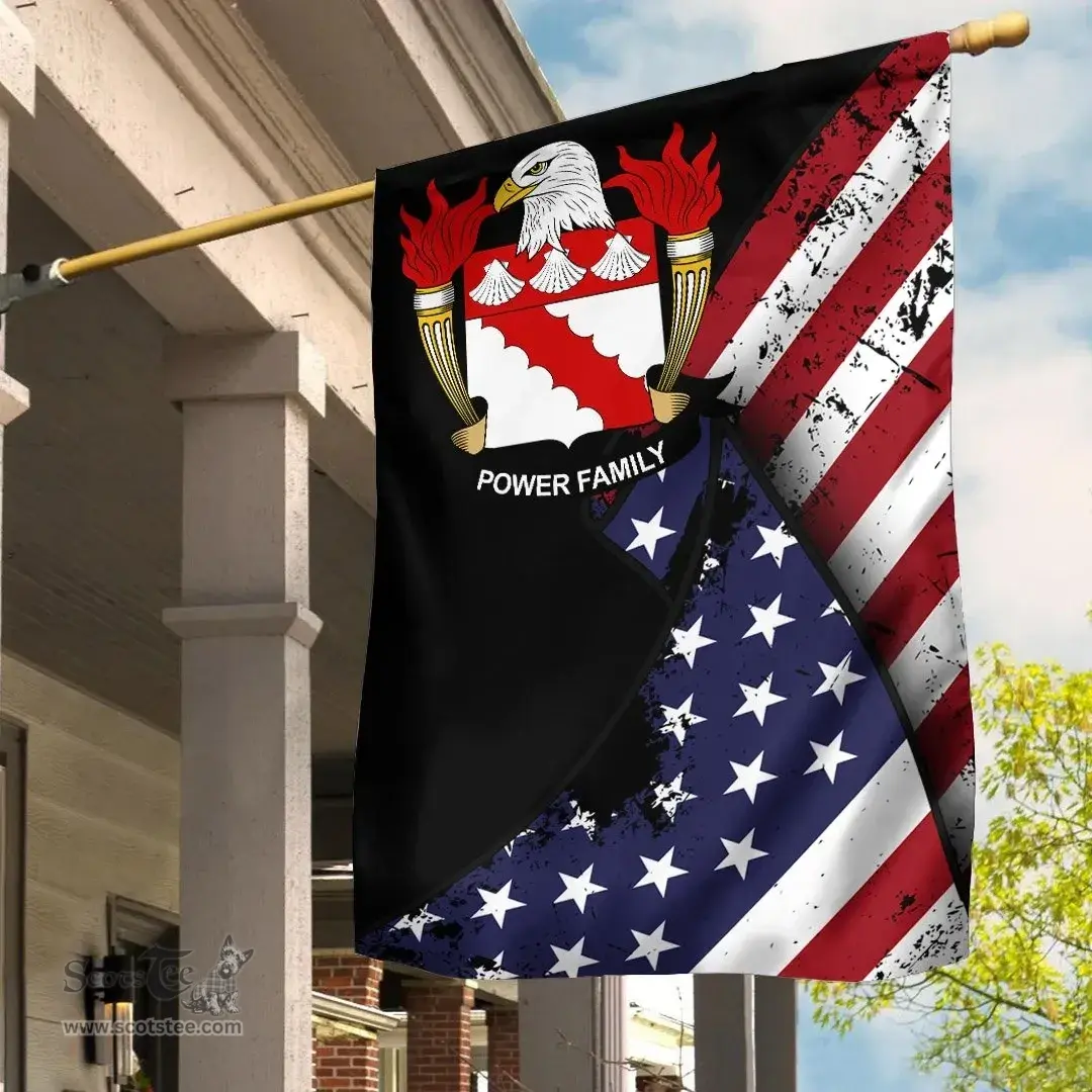 American Power Coat of Arms on American Flag U.S. Flag Garden Flag/ House Flag