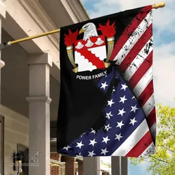 American Power Coat of Arms on American Flag U.S. Flag Garden Flag/ House Flag