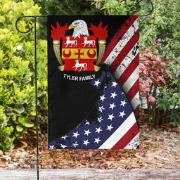 American Tyler Coat of Arms on American Flag U.S. Flag Garden Flag/ House Flag