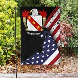 American Van Cortlandt Coat of Arms on American Flag U.S. Flag Garden Flag/ House Flag