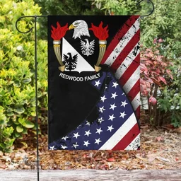 American Redwood Coat of Arms on American Flag U.S. Flag Garden Flag/ House Flag