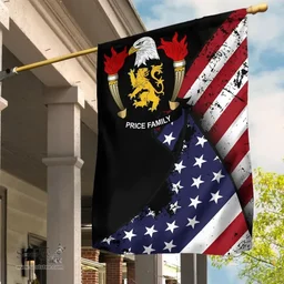 American Price Coat of Arms on American Flag U.S. Flag Garden Flag/ House Flag