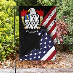 American Pell Coat of Arms on American Flag U.S. Flag Garden Flag/ House Flag