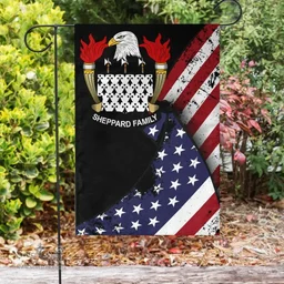 American Sheppard Coat of Arms on American Flag U.S. Flag Garden Flag/ House Flag