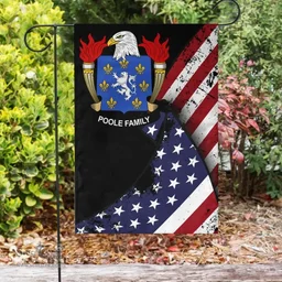 American Poole Coat of Arms on American Flag U.S. Flag Garden Flag/ House Flag