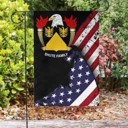 American Shute Coat of Arms on American Flag U.S. Flag Garden Flag/ House Flag