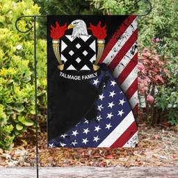 American Talmage Coat of Arms on American Flag U.S. Flag Garden Flag/ House Flag
