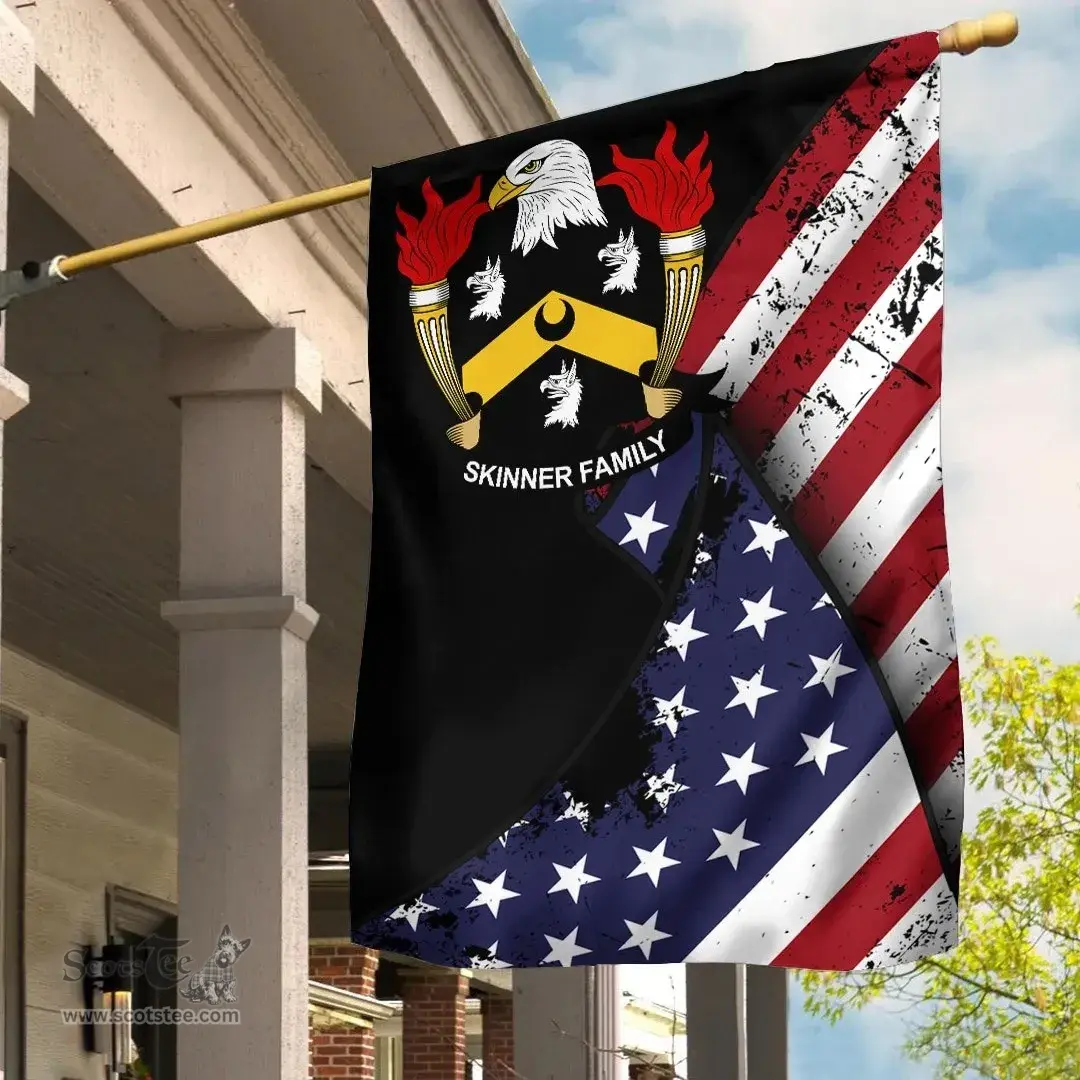 American Skinner Coat of Arms on American Flag U.S. Flag Garden Flag/ House Flag