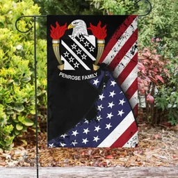 American Penrose Coat of Arms on American Flag U.S. Flag Garden Flag/ House Flag