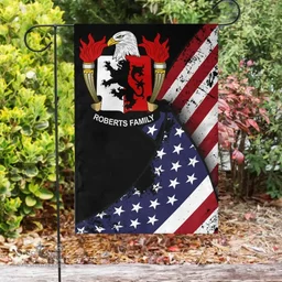 American Roberts Coat of Arms on American Flag U.S. Flag Garden Flag/ House Flag
