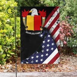 American Searles Coat of Arms on American Flag U.S. Flag Garden Flag/ House Flag