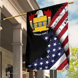 American Vernon Coat of Arms on American Flag U.S. Flag Garden Flag/ House Flag