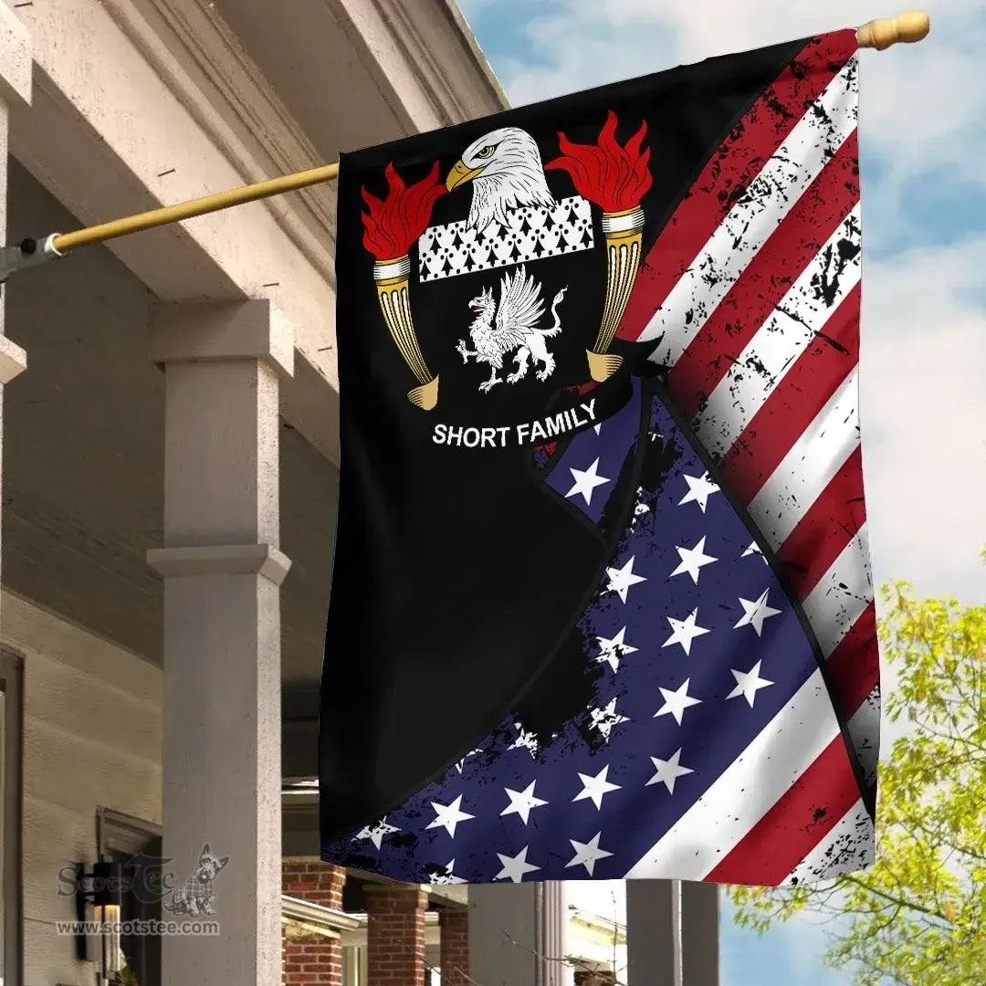 American Short Coat of Arms on American Flag U.S. Flag Garden Flag/ House Flag
