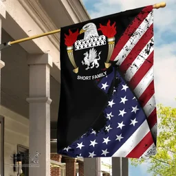American Short Coat of Arms on American Flag U.S. Flag Garden Flag/ House Flag