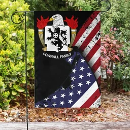 American Pownall Coat of Arms on American Flag U.S. Flag Garden Flag/ House Flag