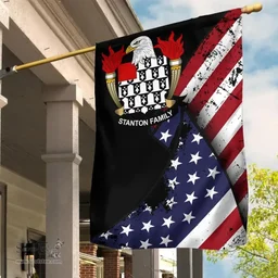 American Stanton Coat of Arms on American Flag U.S. Flag Garden Flag/ House Flag