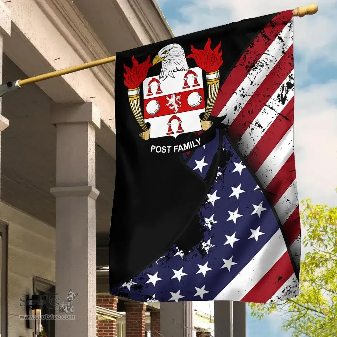 American Post Coat of Arms on American Flag U.S. Flag Garden Flag/ House Flag