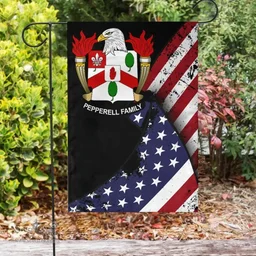 American Pepperell Coat of Arms on American Flag U.S. Flag Garden Flag/ House Flag