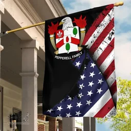 American Pepperell Coat of Arms on American Flag U.S. Flag Garden Flag/ House Flag