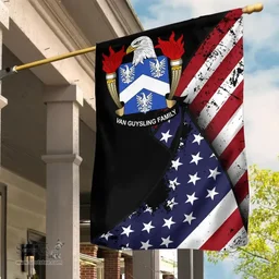 American Van Rensselaer Coat of Arms on American Flag U.S. Flag Garden Flag/ House Flag