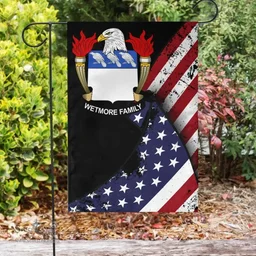 American Wetmore Coat of Arms on American Flag U.S. Flag Garden Flag/ House Flag