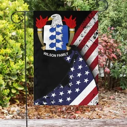 American Wilson Coat of Arms on American Flag U.S. Flag Garden Flag/ House Flag