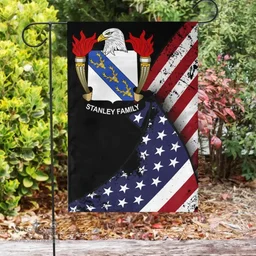American Stanley Coat of Arms on American Flag U.S. Flag Garden Flag/ House Flag