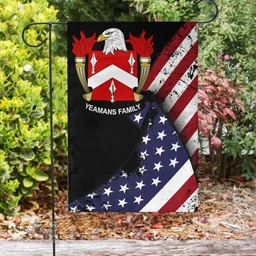 American Yeamans Coat of Arms on American Flag U.S. Flag Garden Flag/ House Flag